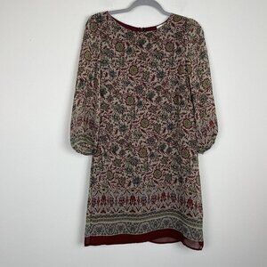 Moon Brand Floral Autumn Balloon Sleeve Mini Dress NWT